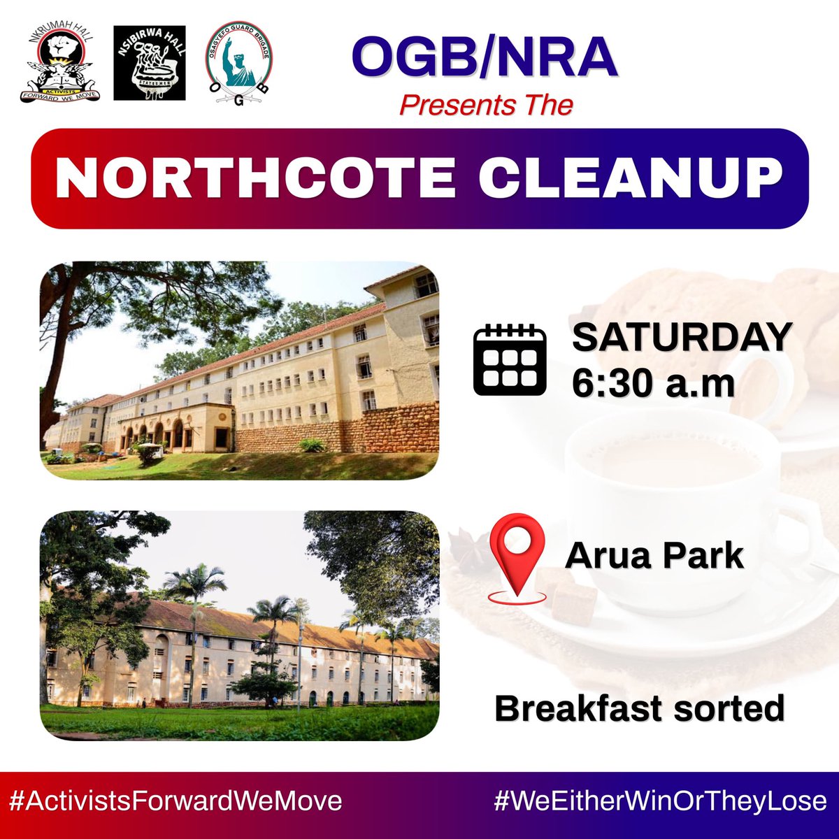 This Saturday, 7th of November, the Northcote Army, OGB and NRA have organized a great initiative to make the great Osagyefo Land and the mighty State clean. Activists are Statesmen, let’s join our comrades for the Northcote Cleanup. Nkrumah Power💪