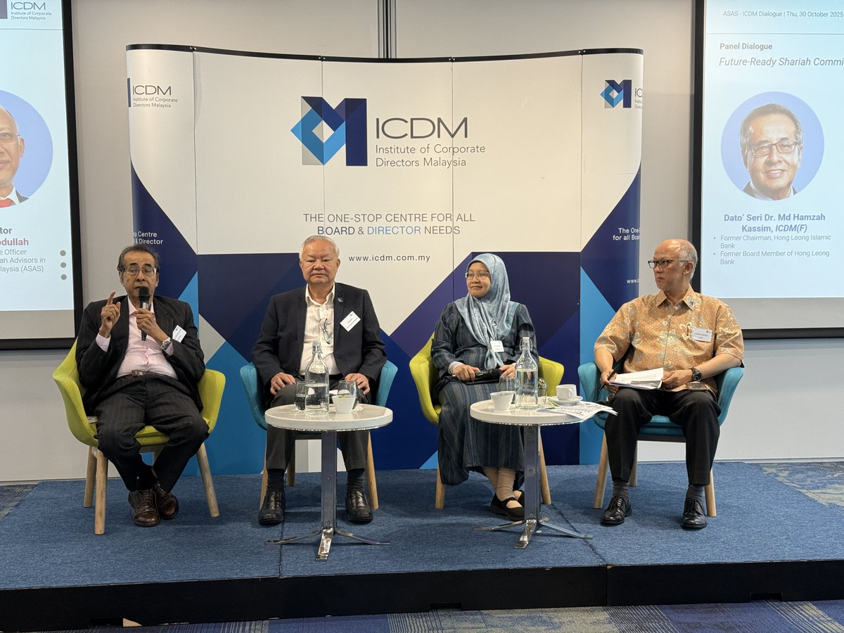 ICDMalaysia's tweet image. A room buzzing with ideas and impact!

Our dialogue on Future-Ready Shariah Committees with ASAS brought together leading minds to explore how Shariah Advisors can become strategic partners in the boardroom.

#ICDM #ASAS #ShariahGovernance #FutureReadyBoards #Leadership