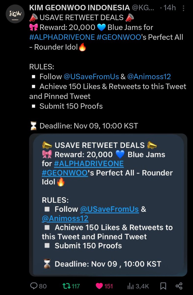 woomeals's tweet photo. @KGW_INA @USaveFromUs @Animoss12 for #KIMGEONWOO https://t.co/V8lNBRWUIZ