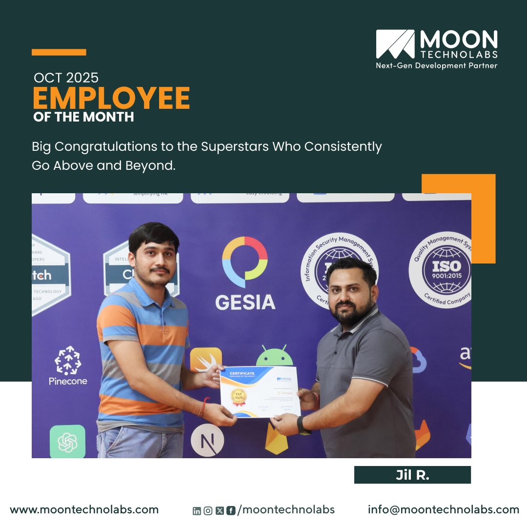 moontechnolabs's tweet image. Excellence 👏 is an attitude that turns challenging tasks into remarkable results through dedication and skill.

Congratulations to those who earned the Title of EOM for October 2025!

Well done!!! 🎉
.
.
.
#MoonTechnolabs #EOM2025 #MTPL #Employeesofthemonth #Employeemotivation…