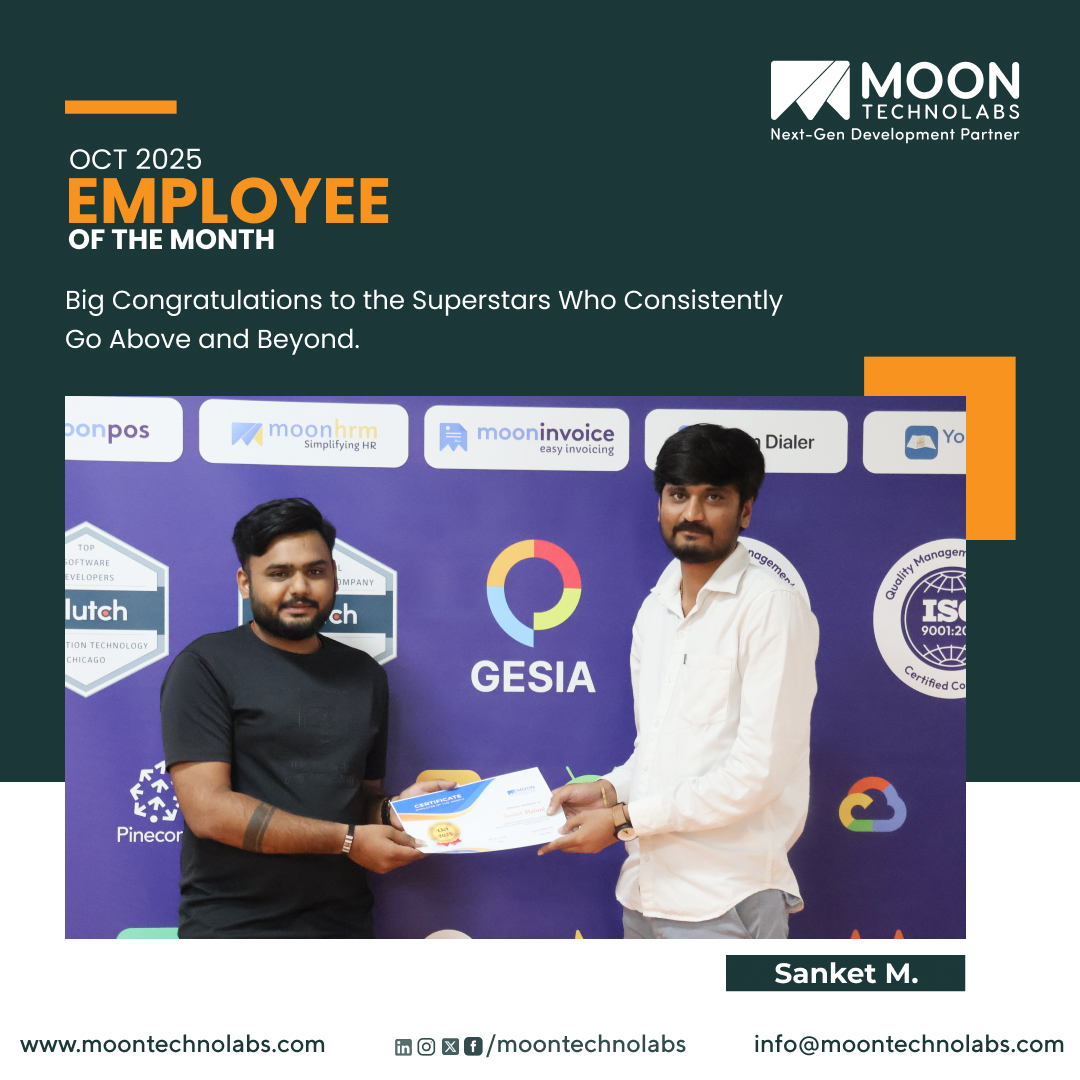 moontechnolabs's tweet image. Excellence 👏 is an attitude that turns challenging tasks into remarkable results through dedication and skill.

Congratulations to those who earned the Title of EOM for October 2025!

Well done!!! 🎉
.
.
.
#MoonTechnolabs #EOM2025 #MTPL #Employeesofthemonth #Employeemotivation…