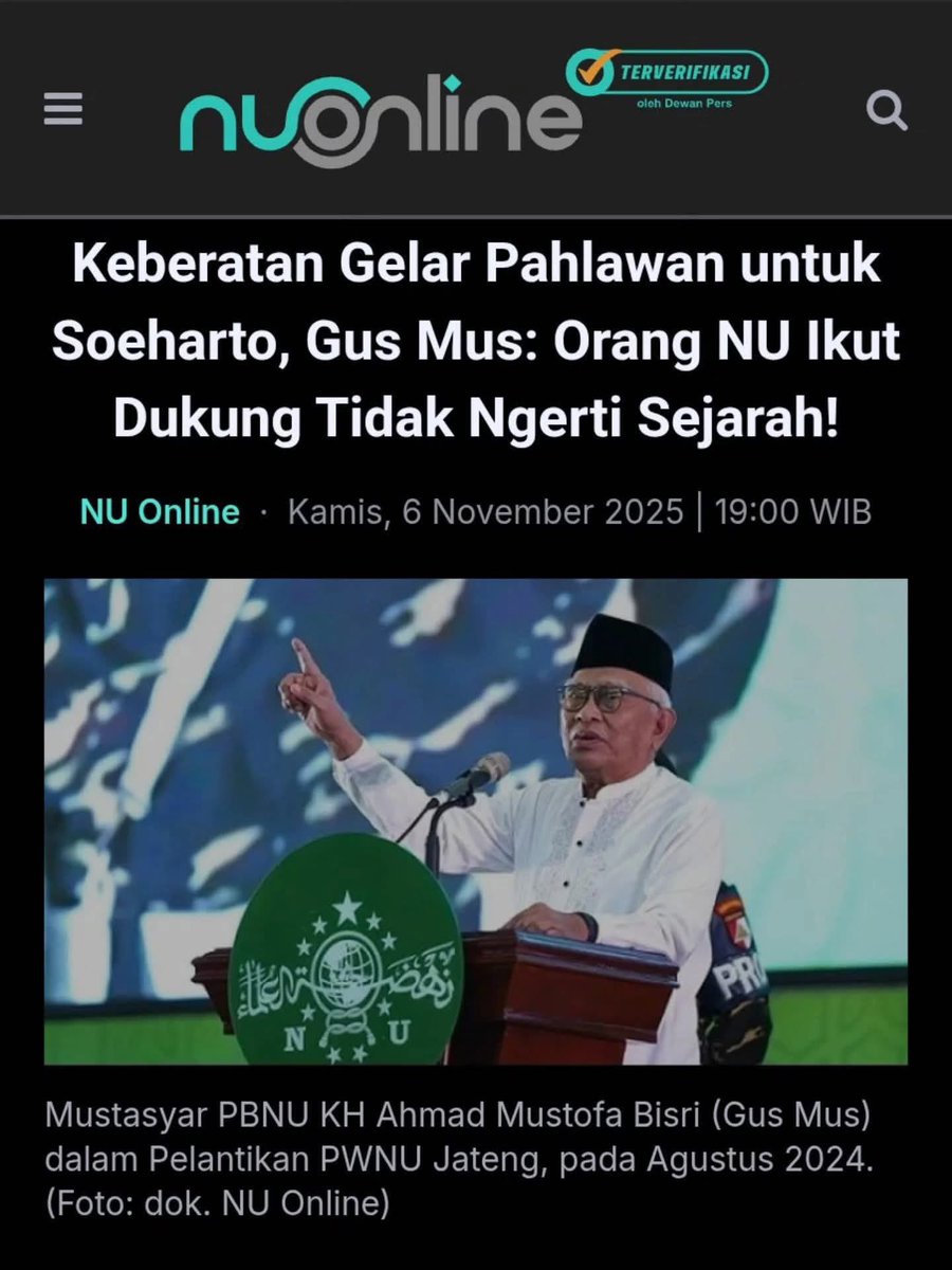 Orang NU yg dukung Soeharto jadi pahlawan itu tidak ngerti sejarah!