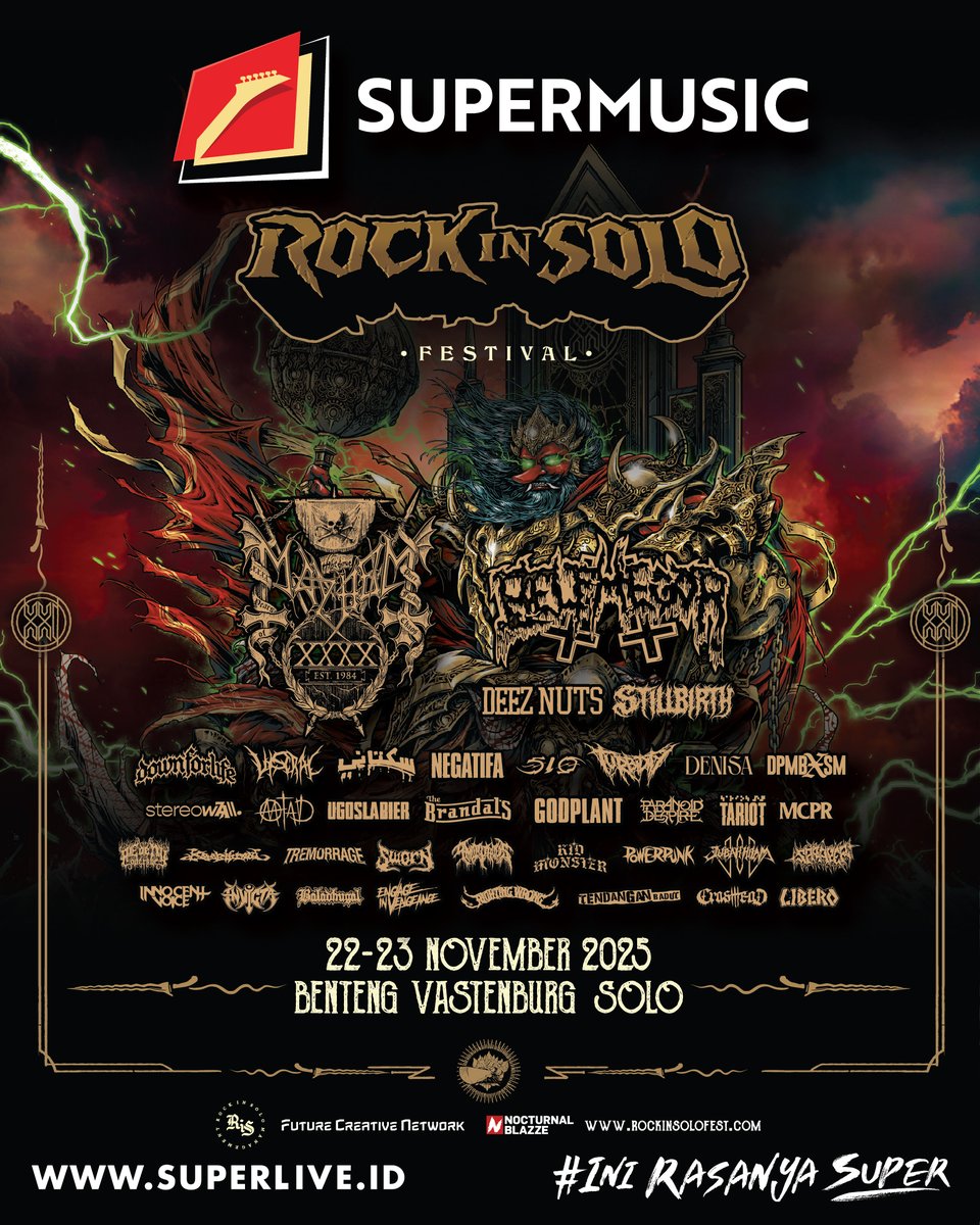 Solo mesti siap, karena gempuran liar GODPLANT bakal mendarat di Rock In Solo Festival! Pastiin masuk di list band yang lo tonton nanti nih Superfriends.

#INIRASANYASUPER⁣
#SUPERLIVE⁣
#SUPERMUSIC
#MUSIC 
#ROCKINSOLO
