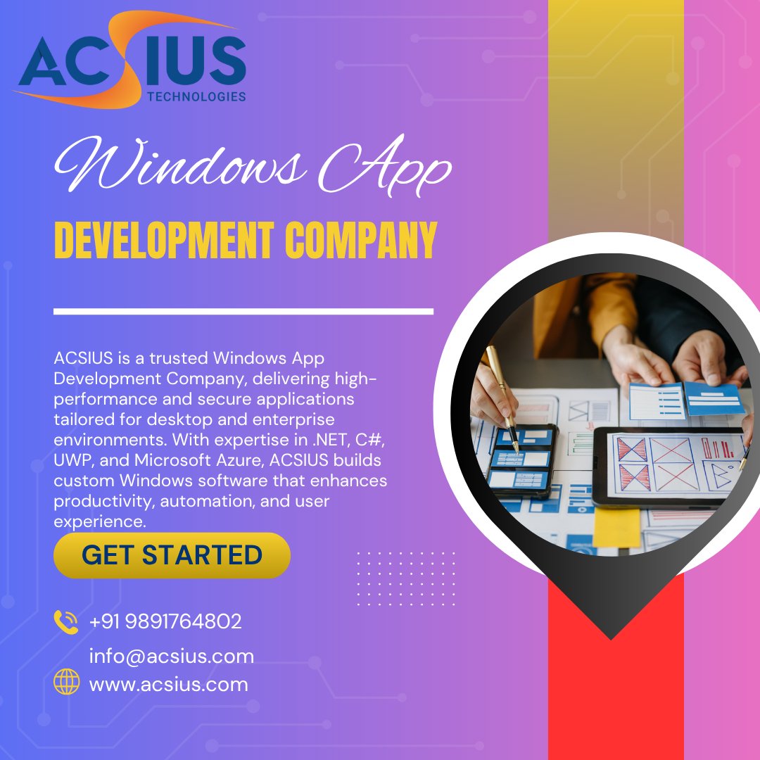 Build secure &amp; scalable solutions with ACSIUS — leading Windows App Development Company 💻✨

info@acsius.com
+91 9891764802
New Delhi-110092, India
Visit Now:- tinyurl.com/5xu2kukz

#ACSIUS #FestiveOffer #WindowsAppDevelopmentCompany #WindowsApps #AppDevelopment
