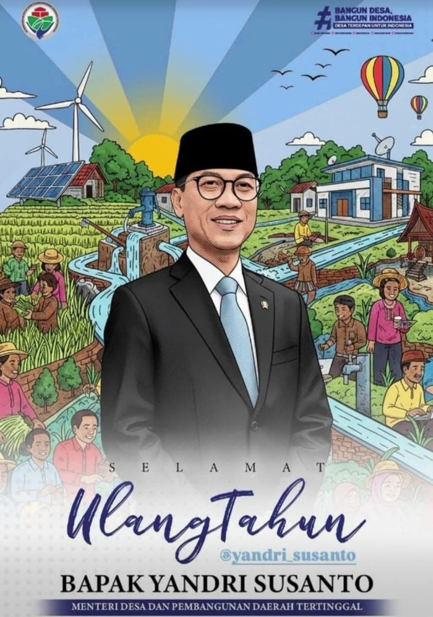 ardids's tweet image. Kami Meng ucapkan Selamat Ulang Tahun ke 51 Kepada Bapak Menteri Desa, semoga panjang umur, sehat, sukses dan bahagia selalu. Amin🤲

#SelamatUlangTahunPakMendes
#SelamatUlangTahunPakYandriSusanto
#HBDPakMendes

@prabowo
@YandriSusanto
@ArizaPatria