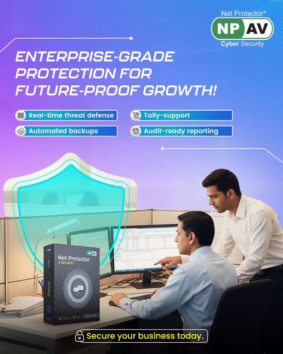 netprotector's tweet image. Your books are your business. Z Security shields Tally and finance files from ransomware and tampering, runs secure automated backups, and restores clean, verifiable data, fast. Keep billing, audits, and cashflow on track.

(Net Protector,Stay Safe Online, OTPScam, CyberSafety)
