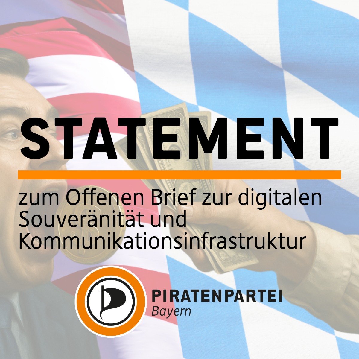 Die Piratenpartei Bayern unterstützt den Offenen Brief der Heinlein Group und zahlreicher weiterer Unterzeichnender ausdrücklich.
urlpir.at/m365Bayern

<a href="/Markus_Soeder/">Markus Söder</a> #Bayern #OpenSource
