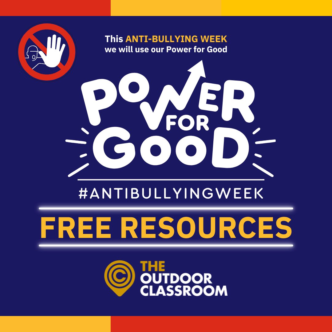 TOClassroomApp's tweet image. 💪 Use your Power for Good!
This #AntiBullyingWeek, explore our FREE outdoor learning resources — designed to help pupils build empathy, teamwork &amp;amp; confidence outdoors. 🌿✨
Sign up for a free account 👉 portal.theoutdoorclassroom.co/register
#PowerForGood #OutdoorLearning #Education