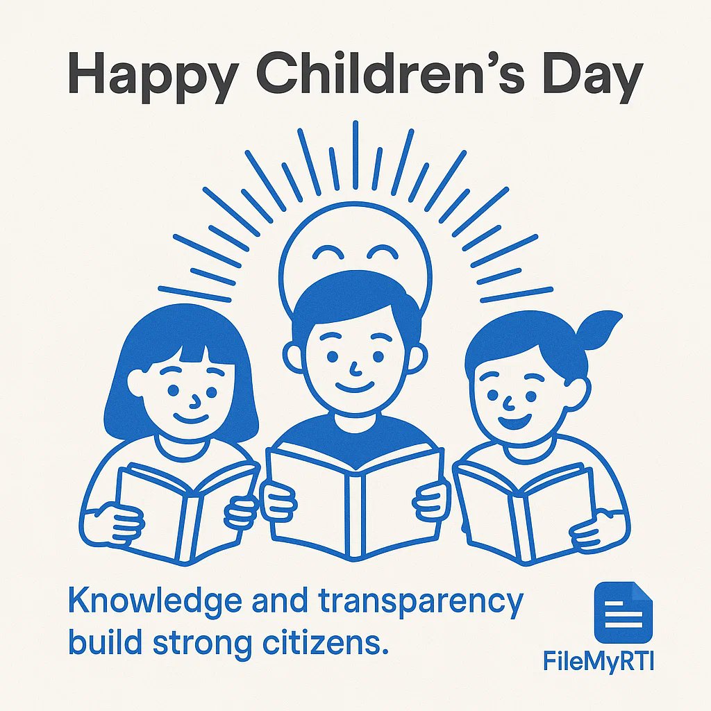 FileMyRTI's tweet image. இனிய குழந்தைகள் நாள் வாழ்த்துகள்!

உண்மை மற்றும் வெளிப்படை எங்கள் எதிர்காலத்தை வழி நடத்தட்டும்.

#rti #FileMyRTI