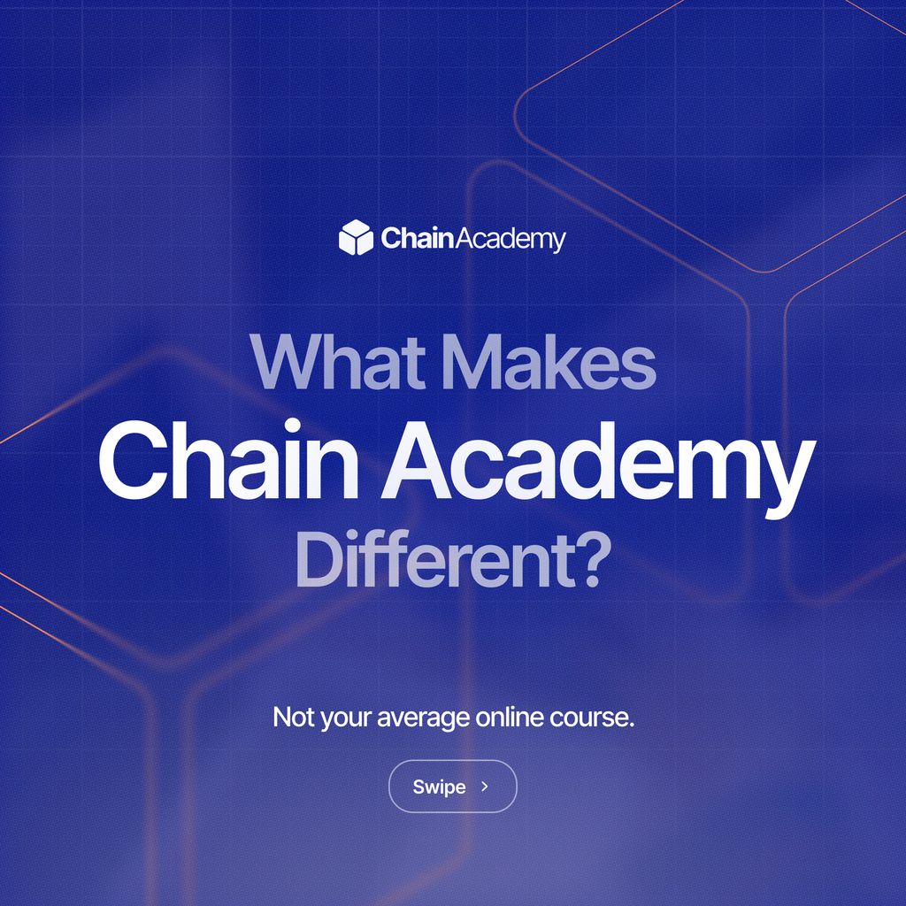 chainacademy_'s tweet image. Here’s What Makes Chain Academy Different:

Project-First Learning
Latest Industry Tech
Expert 1:1 Mentorship

Last chance to enroll for our Bootcamp this November: buff.ly/FCOquV9 

#ChainAcademy #ChainBootcamp #LimitlessLearning