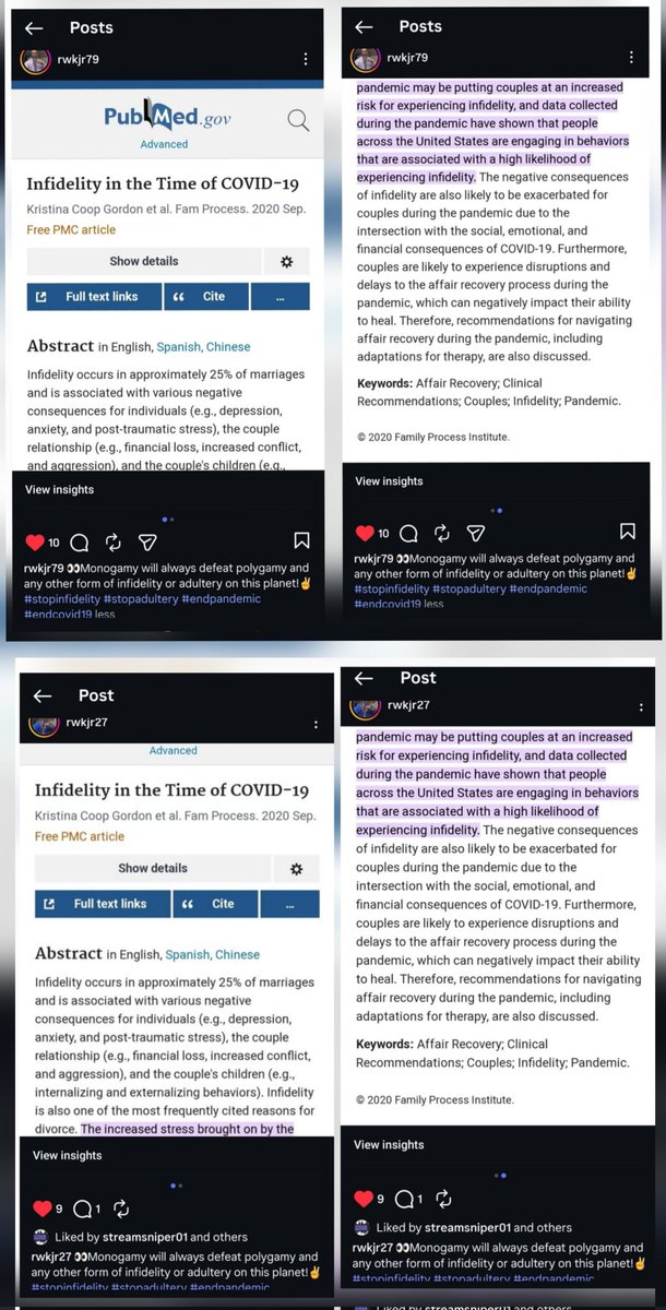 rwkjr79's tweet photo. 👀Monogamy will always defeat polygamy and any other form of infidelity or adultery on this planet!✌️#stopinfidelity #stopadultery #endpandemic #endcovid19 https://t.co/R1ny2swuBH