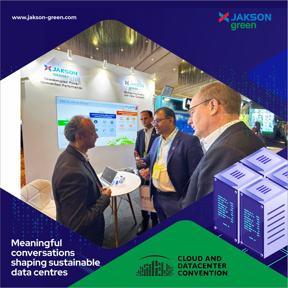 JaksonGreen's tweet image. Team Jakson Green is engaging with industry leaders, partners and innovators at the Cloud and Datacenter Convention 2025 in Mumbai, discussing the future of energy-efficient and sustainable data centre solutions

#JaksonGreen #DataCenters #TechnologyForGood #MumbaiCDC2025