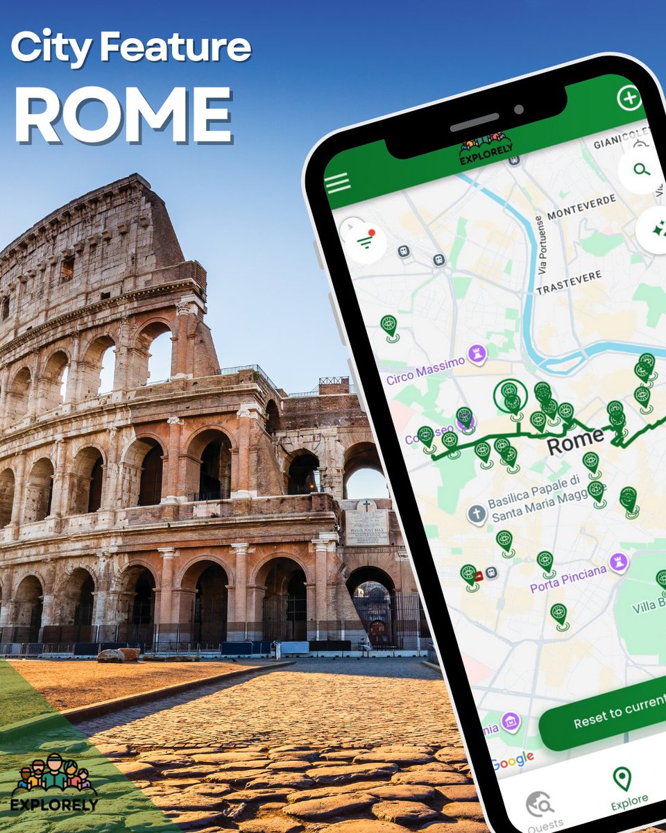 Explorely_app's tweet photo. 🇮🇹 Experience Rome your way!

From ancient ruins to lively piazzas, Explorely helps you uncover the city’s timeless charm, one quest at a time.

Start exploring Rome today 🗺️

#explorely #romeitaly #travelapp #cityguide #travelitaly #exploretheworld #travelbook #wanderluster https://t.co/fyLcAP2V2M