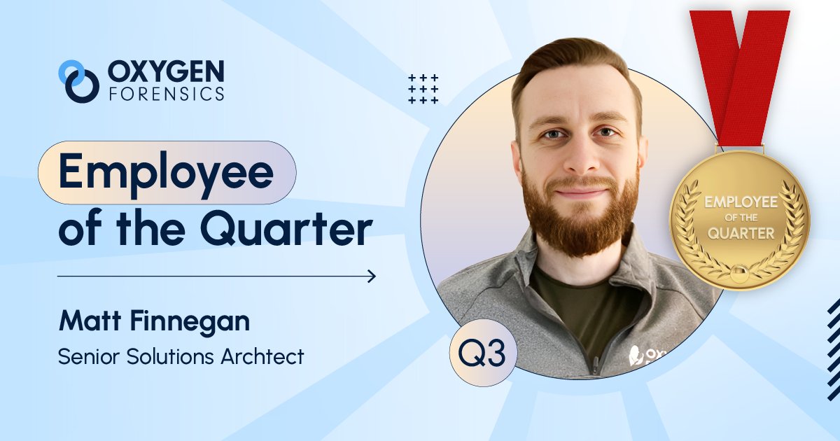 oxygenforensic's tweet image. 🌟 Employee Spotlight – Q3 2025: Matt Finnegan 🌟

Matt continues to represent Oxygen at the highest level, leading key engagements, driving innovation, and showcasing excellence across Europe. His impact this quarter has been outstanding! 👏

 #Leadership #Innovation #DFIR