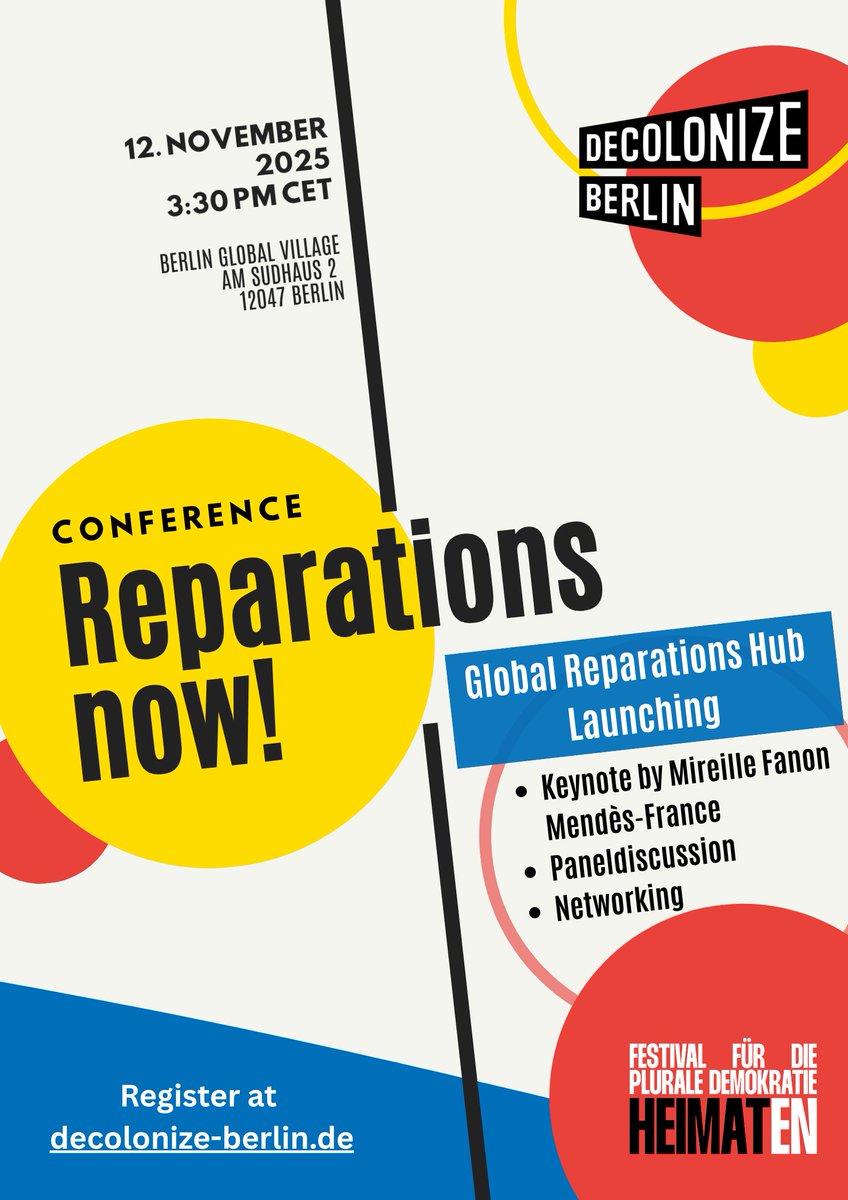 📢 Human Rights Watch is proud to have helped create the Global Reparations Hub.

Want to learn more about the hub and how to get involved?

‼️Join us in-person in Berlin or online on November 12 ⤵️ 

Register now: bit.ly/3LL3Ld4