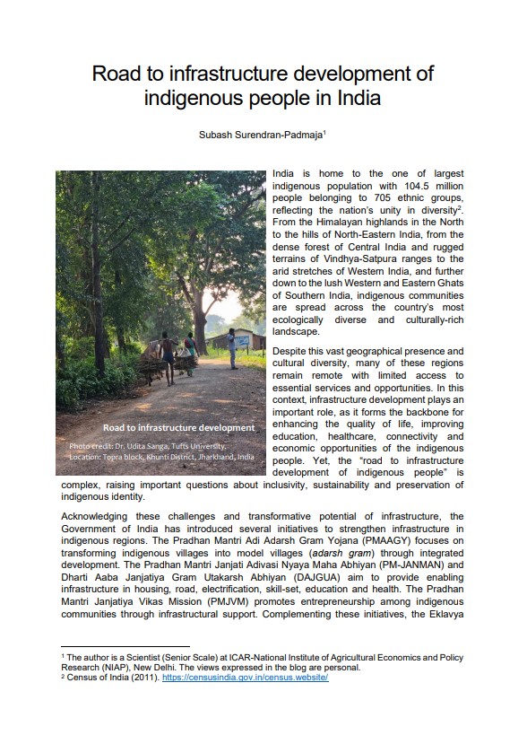 IcarNiap's tweet image. Infrastructure is the foundation for empowering indigenous communities, enhancing livelihoods, through inclusive development.

Read this insightful blog by ICAR–NIAP to learn more.

#InclusiveInfrastructure #JanjatiyaGauravDiwas #BirsaMunda150 #EmpoweringTribalsViksitBharat