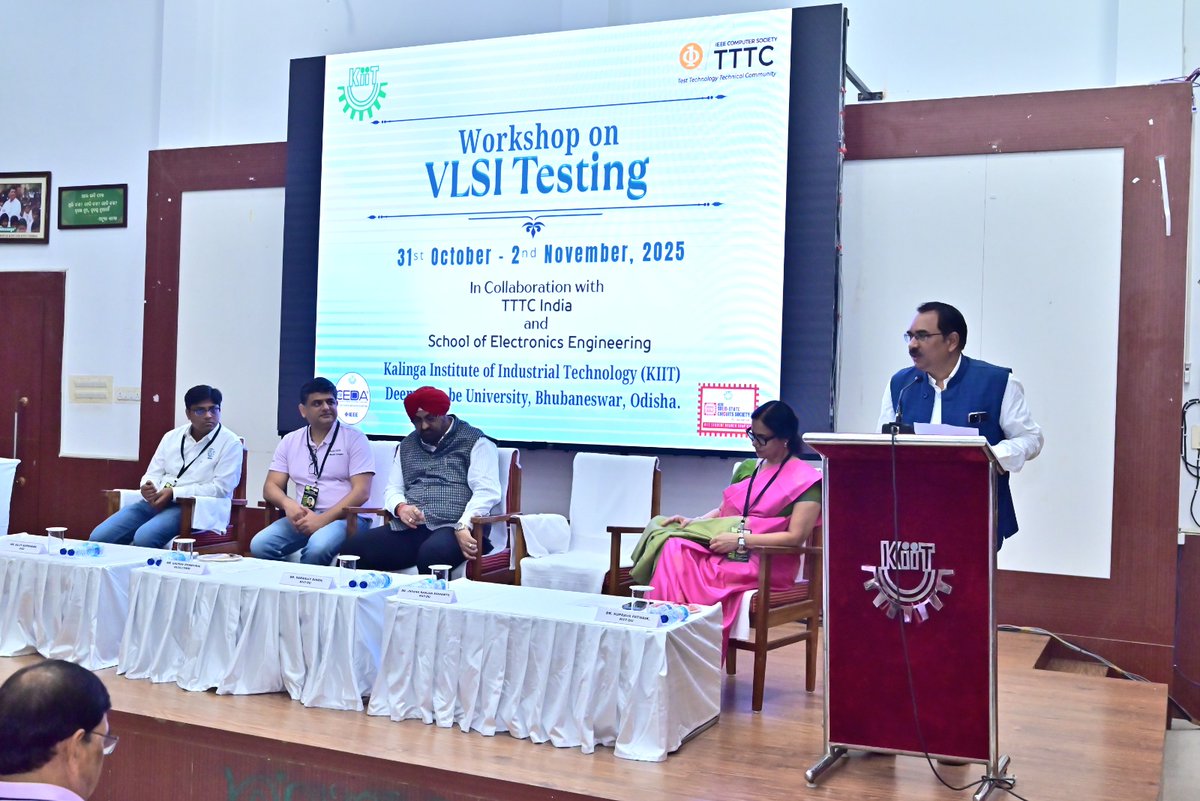KIITUniversity's tweet image. The School of Electronics Engineering, KIIT-DU, in collaboration with IEEE TTTC India, organised a 3-day Workshop on VLSI Testing from 31st October to 2nd November 2025. 
The event featured industry experts from Qualcomm, Cadence, Infineon Technologies, and AMD, who conducted…