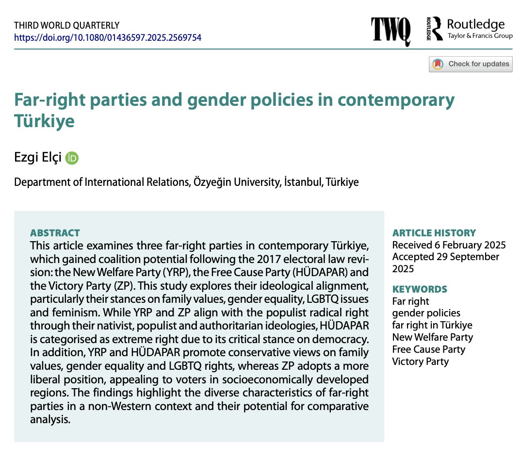 ozu_ir's tweet photo. 📢 New publication alert! Excited to share the latest article by our professor in Third World Quarterly (@thirdworldq), published by @tandfonline

By Ezgi Elçi (@ezgielci35)

🔗https://t.co/diJ8VawQvK https://t.co/VB4UYSC1LQ
