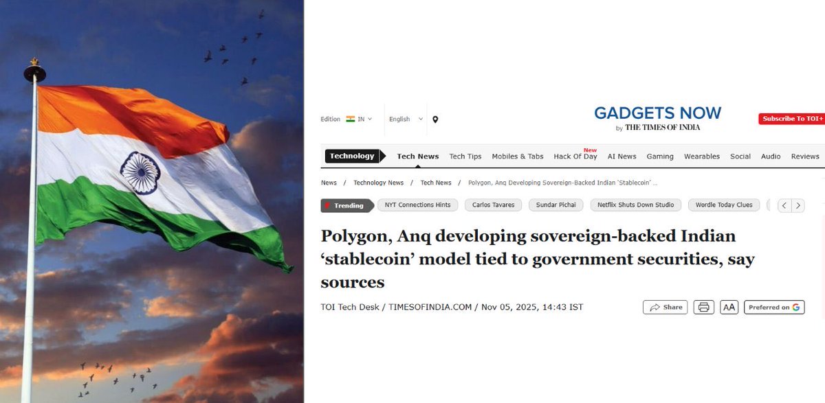 🚨BREAKING: 🇮🇳
India launches its FIRST stablecoin, ARC

Fully backed 1:1 by the Indian government treasuries.

A new era for digital rupee stability begins. 💪🫡🇮🇳🚀