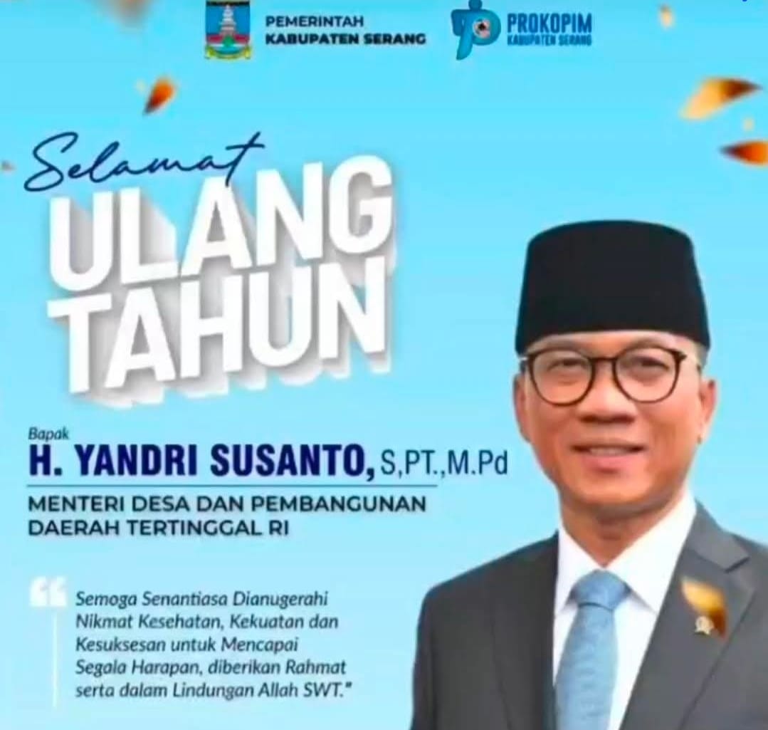 verayanitelaum's tweet photo. Selamat hari kelahiran Bapak Yandri Susanto (Menteri Desa PDT) yang ke 50, semoga panjang umur, sehat, sukses dan bahagia selalu. Amin 🤲
#SelamatUlangTahunPakMendesYandriSusanto
@prabowo
@YandriSusanto 
@ArizaPatria https://t.co/9PVV6qDXNv