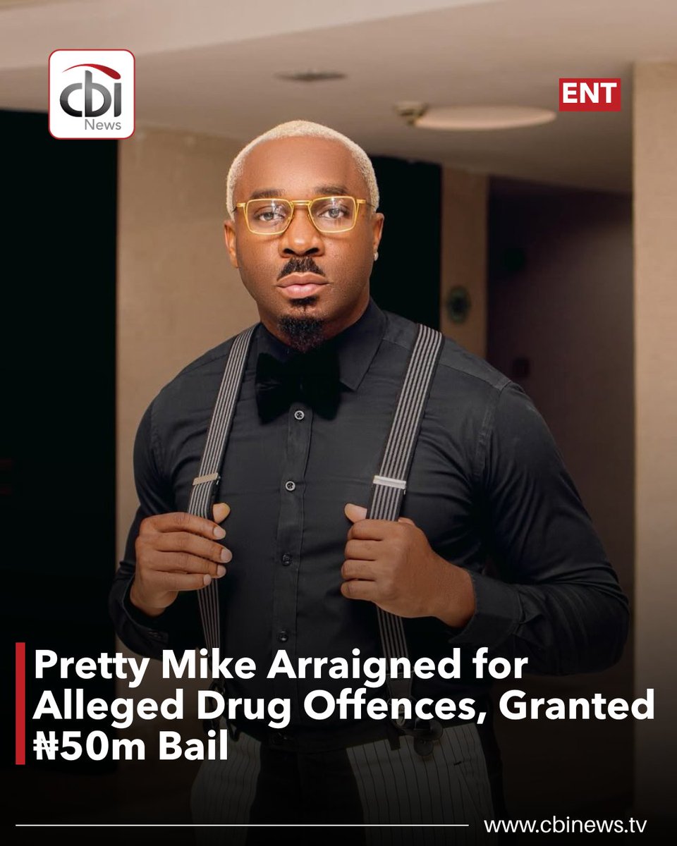 cbinewstv's tweet photo. possession, and allowing the use of club premises for illegal drug activities.
The case has been adjourned to January 14, 2026, for trial commencement.
#CBINewsTV #PrettyMike #NDLEA #Lagos #DrugOffence #CourtUpdate #Nigeria https://t.co/W1j8xs7KzW