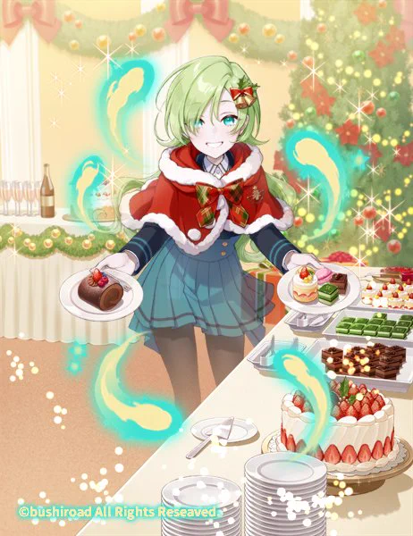 本日11/7発売カードファイト!!ヴァンガード『リリカルモナステリオ あわてんぼうのクリスマス』収録の【甘味にときめく装飾曲 アガーテ】描かせていただきましたよろしくお願いします! #ヴァンガード #cf_vanguard