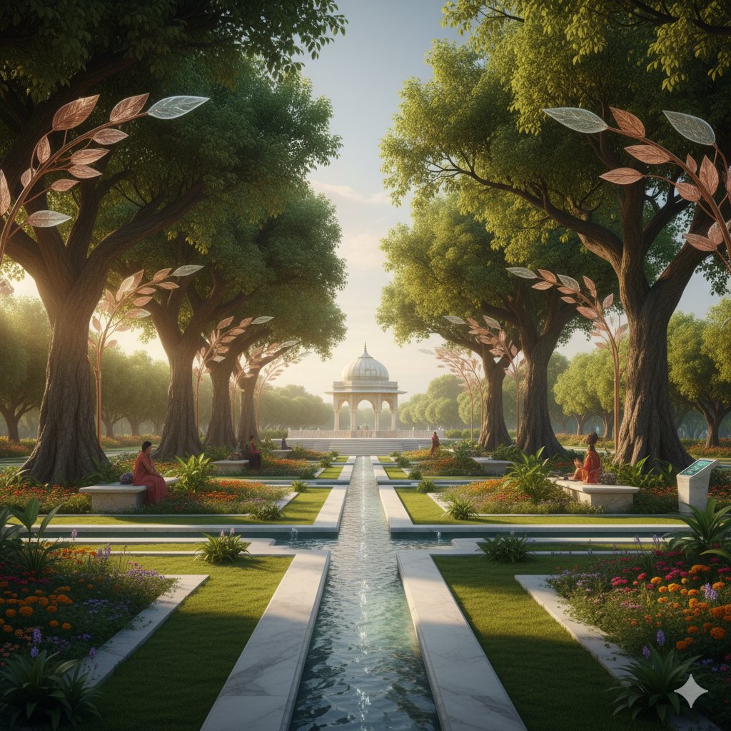 legis_disciple's tweet image. What if the Mughals still ruled Delhi? 🕌🌳 I used AI to imagine what a modern Eco Park would look like in that alternate reality. Here&apos;s a look at that blend of imperial grandeur and sustainable design.
#Mughals #Delhi #MughalArchitecture #AlternateHistory #EcoPark #Mugal