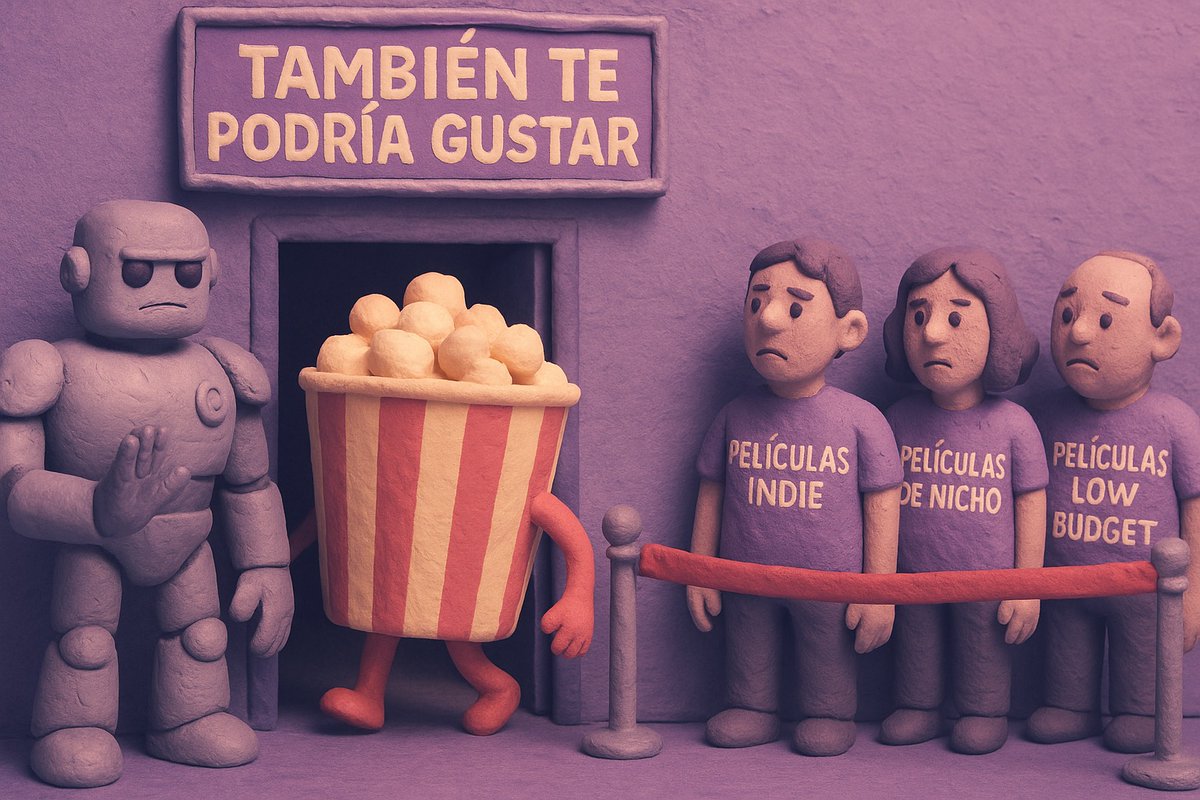 Escribo en #ClaquetaIA sobre cómo algoritmos de recomendación tienden a priorizar el contenido comercial y a desplazar la diversidad y el descubrimiento genuino, creando un circuito cerrado que va desde el consumo hasta la producción open.substack.com/pub/claquetaia…