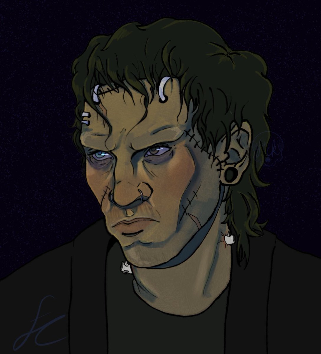 it’s frankenstein release day so here is this old (somewhat unfinished) drawing of josh dun as frankensteins monster :) #cliqueart #Frankenstein