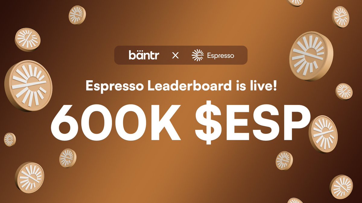 lets_fgo's tweet image. You are late for @KaitoAI 
You are late for @wallchain 
You are late for @EdgenTech 
You are late for @HeyElsaAI 
but you are not late for @Bantr_fun 
join the exclusive campaign with the partnership from @EspressoSys and earn rewards in $esp tokens 

bantr.fun/?ic=2XDCIKJ