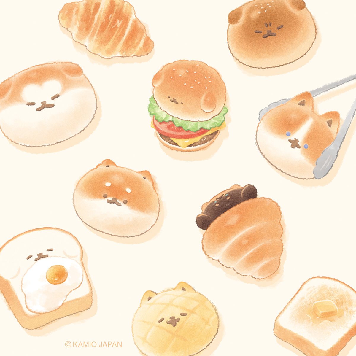 🥖🥐🍞🍔🐶🥯