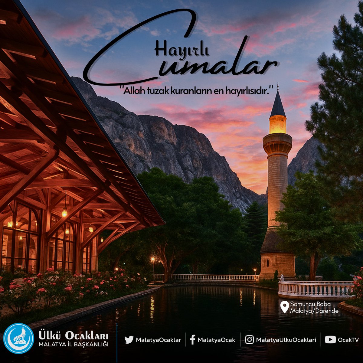 "Onlar plan yapar, Allah da plan yapar. Allah, tuzak kuranların en hayırlısıdır."

Dualarımız kabul, ibadetlerimiz makbul, Cumamız mübarek olsun. #HayırlıCumalar 🇹🇷