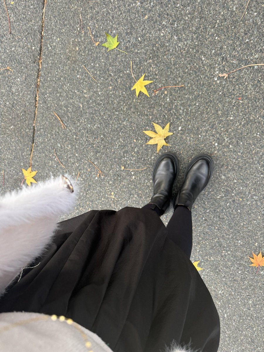 melodymiho1's tweet image. #NERDMIND
#forsomeonenove
#T_IWATA_EX_3JSB 
体感的には冬だけど、🍁葉っぱが道路に沢山おちてて風景良い感じだ〜✨🫶　
今日は👧誕生日…
アイスケーキ買ってきます、寒いのに…🥶
🤍🖤f:nove🥾
このブーツ歩きやすくて1番好き❤️