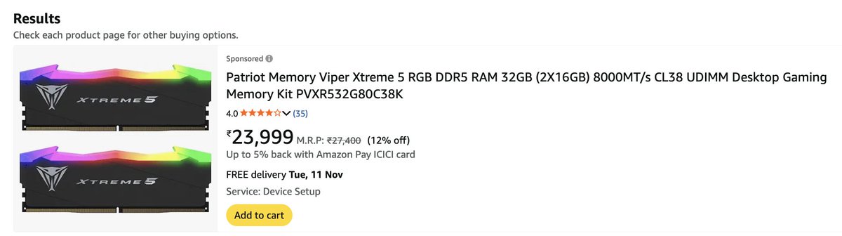 callofduty7951's tweet image. why so EXPENSIVE? #DDR5 #DDR5ram #computercomponents #amazon #amazoncare #amazonindia #amazoncustomer #amazonsales