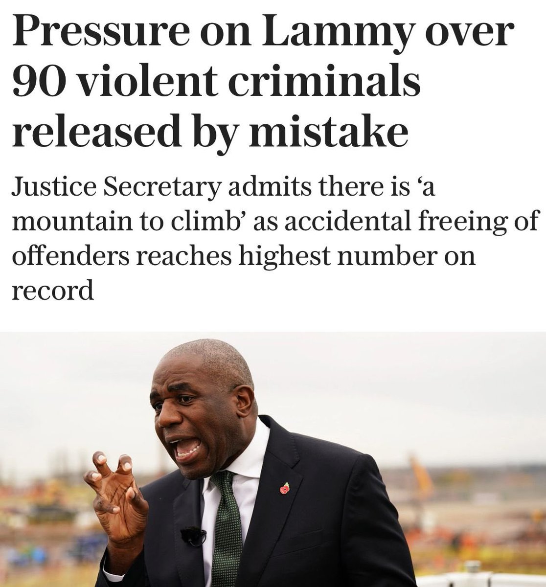 The accidental release of the Epping sex offender was just the tip of the iceberg. 

Lammy refused to provide the full facts, but thanks to the @telegraph the scale of the chaos has been uncovered. 

Where are these dangerous criminals @davidlammy?!