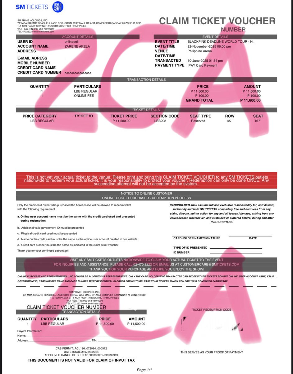 zachristmay's tweet photo. WTS‼️ LFB‼️ #BLACKPINK_DEADLINE_in_BULACAN 

BLACKPINK DEADLINE BULACAN DAY-1‼️‼️
✅LBB Regular 208 - Row 45 - Seat 167
✅12.5k (availed thru weverse presale)
✅unclaimed! Pwede nyo ko samahan magclaim if meetup!
✅Makati Area or nearer SM Cinema meetup.

RFS: got my desired tix https://t.co/OdSByqzqse