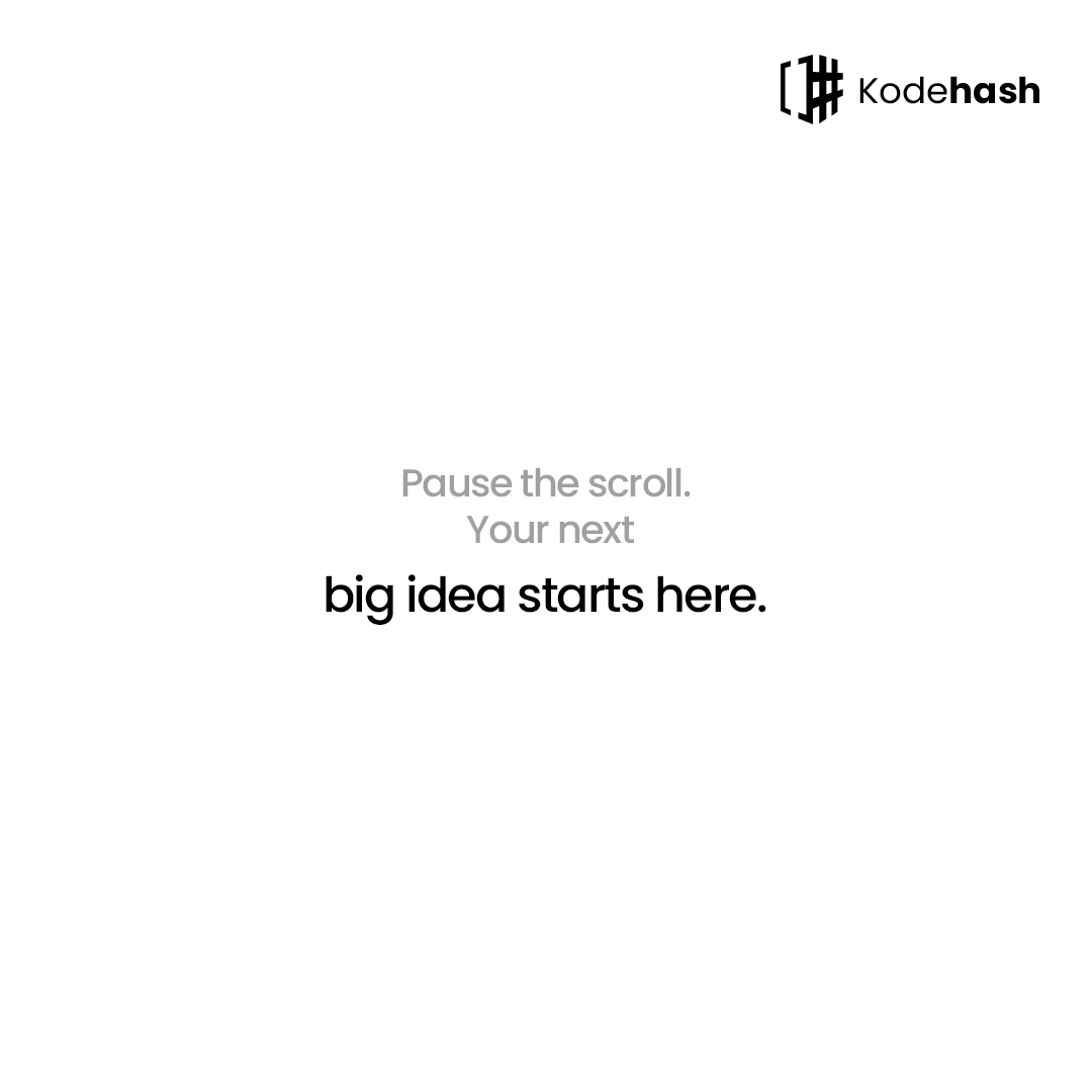 At Kodehash, we deeply understand the essence of your groundbreaking business ideas. We commit to turnng them into significant innovations. With our digital solutions, we cultivate growth for your business. Turn your vision into reality with us.
#kodehash #BusinessGrowth