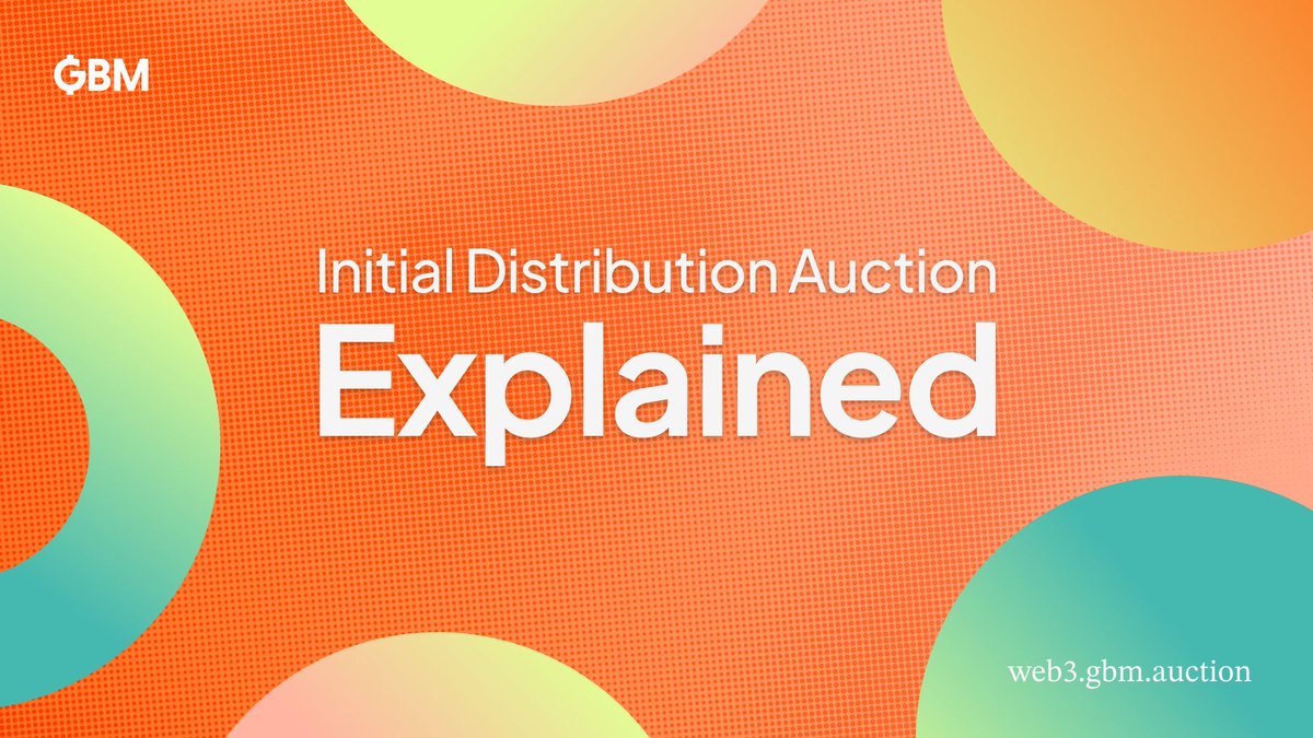 GBMauction's tweet image. What is an Initial Distribution Auction (IDA) anyway?

IDA is a new kind of token distribution event powered by GBM&apos;s win-win auction model, adapted to circulate fungible utility tokens.

Anyone can participate in the upcoming $GBM IDA, but keep an eye out for bonuses!