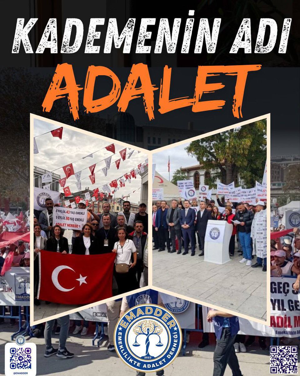 📢🔥 YENİ TAG DUYURUSU 🔥📢

👇👇👇👇👇👇
#KademeninAdıAdalet

Kademeli Emeklilik; sadece bir düzenleme değil, adaletin ve eşitliğin yeniden doğuşudur!

Emeğin sesi, adaletin nefesiyle yükseliyor!
Biz bu ülkenin alın teriyiz, emeğiyiz, yüreğiyiz! ❤️

EMEKLİLİKTE ADALET DERNEĞİ