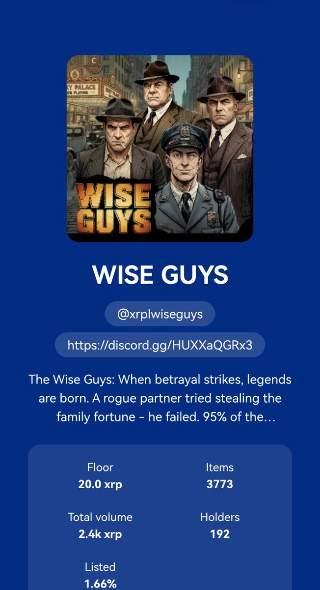 🚨 URGENT NOTICE 🚨
113 <a href="/xrplwiseguys/">Wise Guys</a> NFTs are still unclaimed as of Nov 1.

These are FREE replacements for OG Club holders. Check your Offers tab ASAP.

⏳ Less than 14 days before they return to the mint wallet.

They earn monthly rewards — don’t miss out. Claim now. 🔥