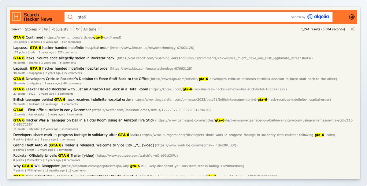 web3Gurung's tweet image. today i learned that you can search the archive on @HackerNews via algolia&apos;s website

hn.algolia.com

pretty cool to find resources about xyz topics too