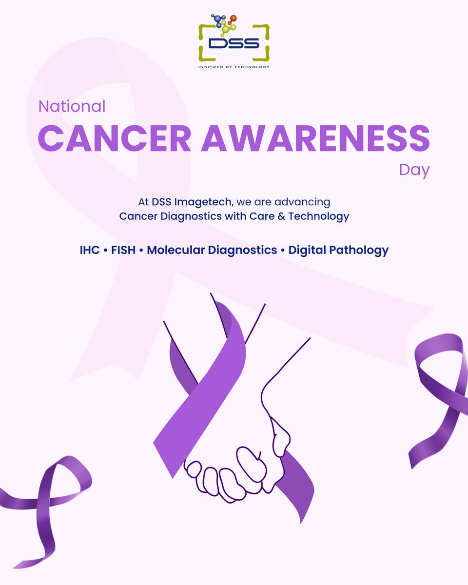 DSSImagetech's tweet image. From IHC to FISH, from Molecular to Digital Pathology — Our solutions drive precision and progress in cancer diagnostics.
This National Cancer Awareness Day, we continue our journey toward a cancer-free tomorrow.

#DSS #inspiredbytechnology #cancer #cancerawareness