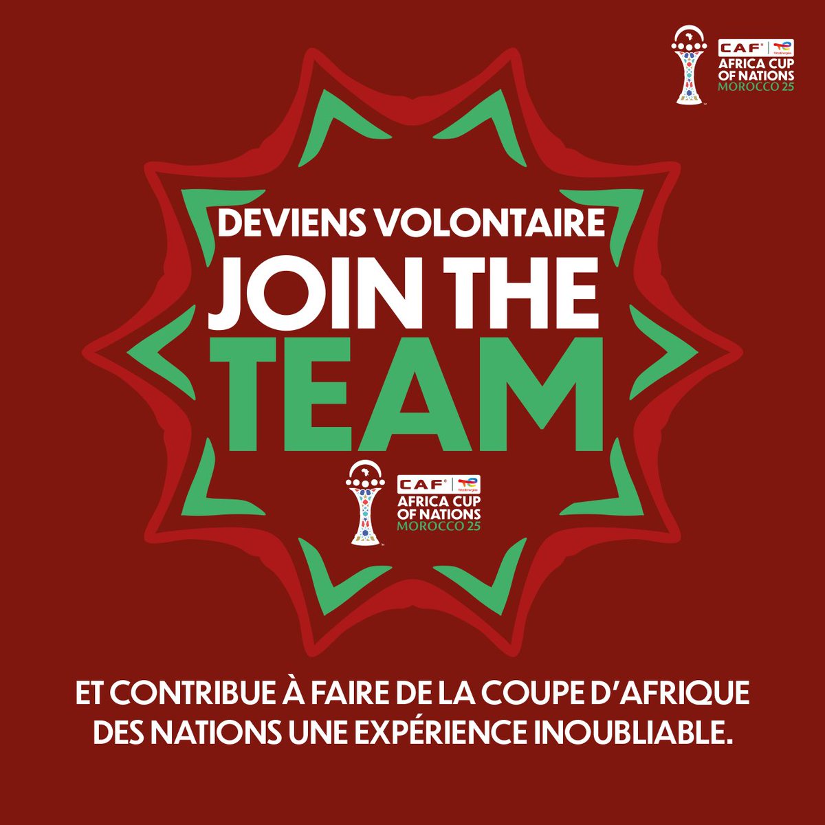 QuickMgt's tweet photo. 🇲🇦 Be part of history !

Become a volunteer for the #AFCON2025 and live the experience from the inside.

Join the team now 👇
🔗 https://t.co/4vc77biK4b

#QuickWittedMGT #Destination2Morocco #DestinationMorocco2025 https://t.co/lSNyZm8XYN