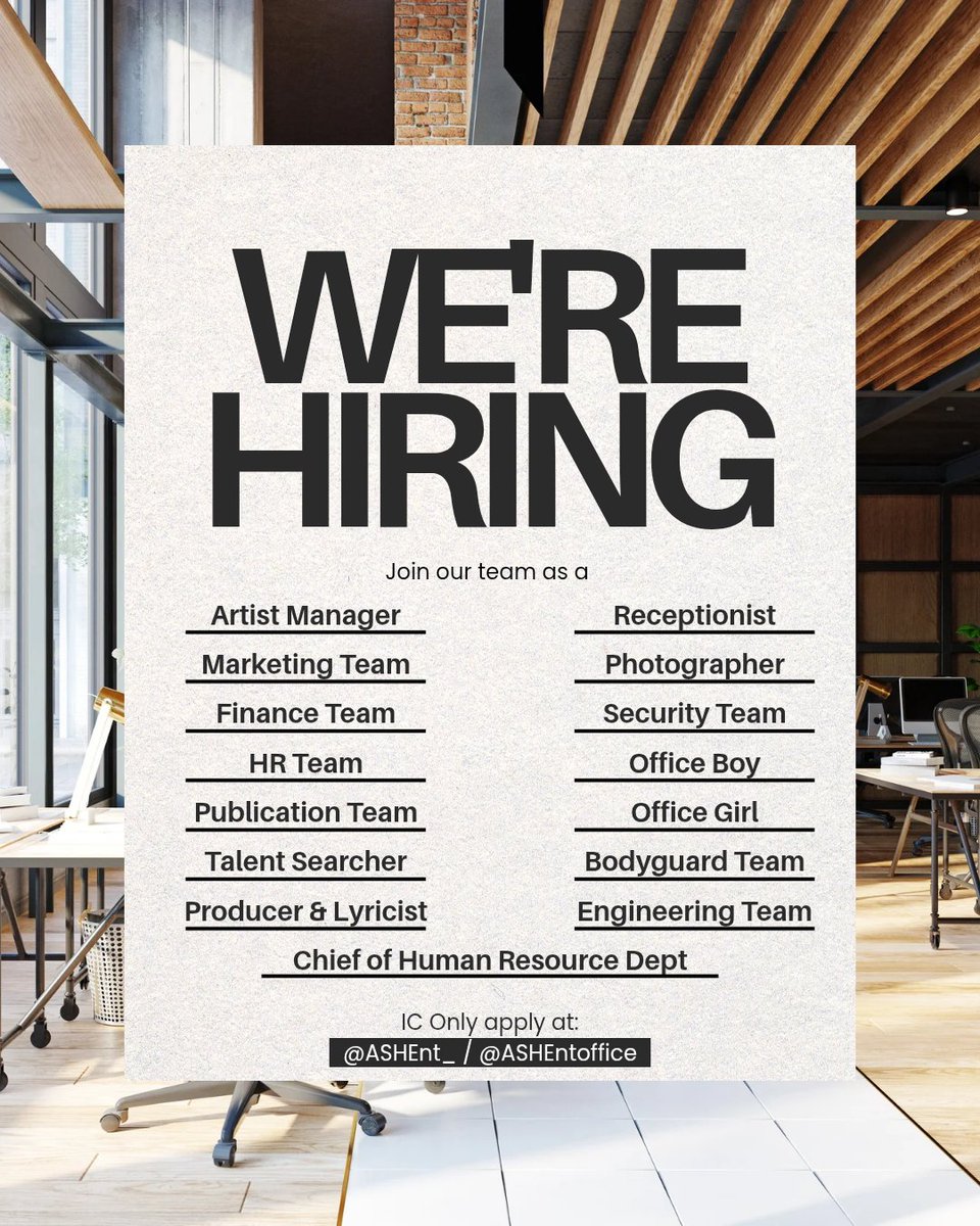 ASHEntoffice's tweet image. ⠀⠀⠀
𝗪𝗲'𝗿𝗲 𝗹𝗼𝗼𝗸𝗶𝗻𝗴 𝗳𝗼𝗿 𝘆𝗼𝘂! 📢

Dicari tuan maupun puan yang ingin bergabung bersama project IC entertainment kami. Untuk detail lebih lanjut bisa hubungi pesan langsung CP dibawah ini. Terima kasih!
⠀⠀⠀