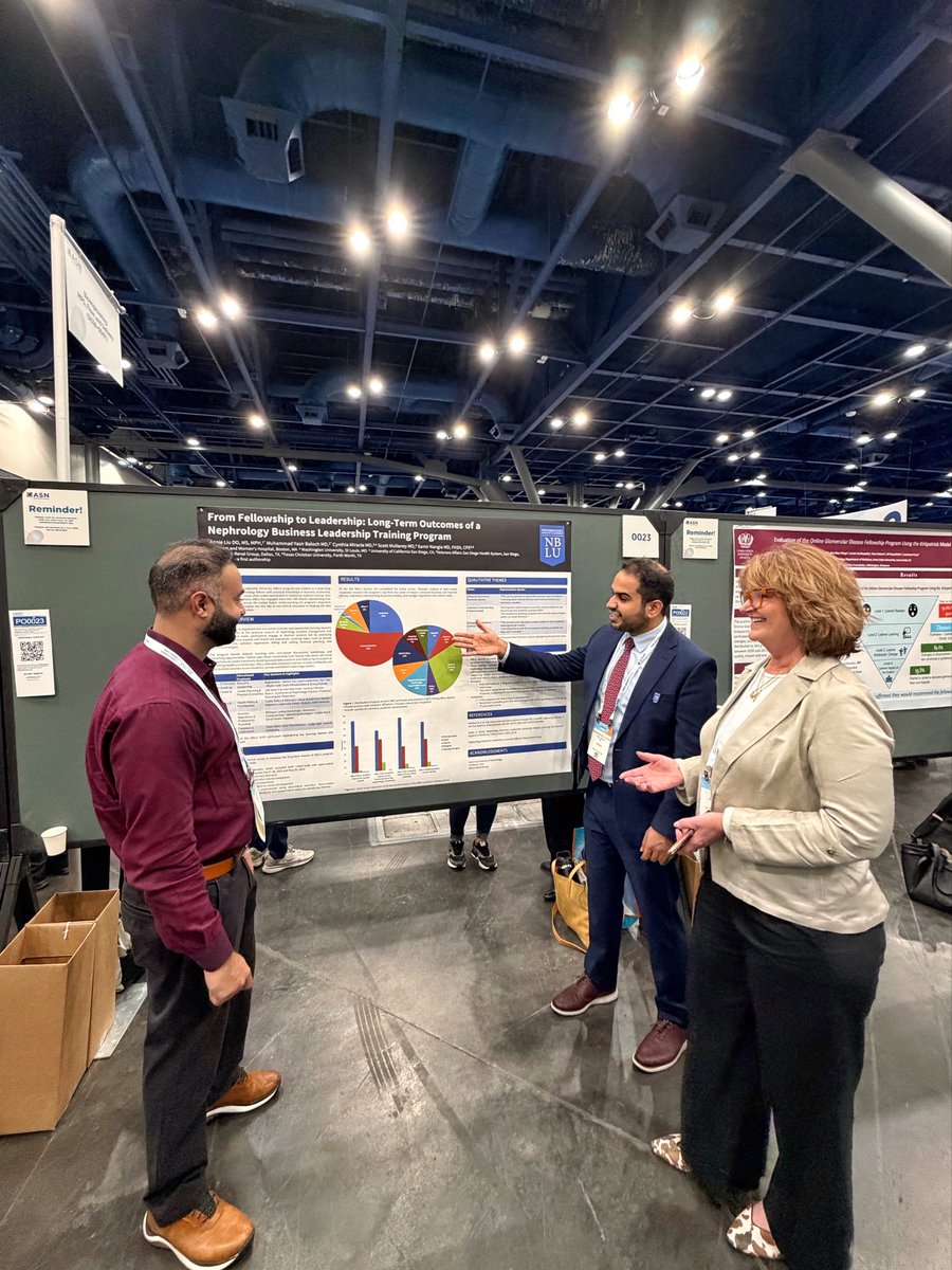 Myasirbaloch's tweet photo. Incredible love and support for our @NBLUniv poster at @ASNKidney #KidneyWk! Showcasing 10 years of NBLU’s impact - bridging key gaps in leadership training, professional preparedness &amp; the business side of medicine! 
@therealannieliu @USRenalCare @WashUNephrology #Nephstrong https://t.co/jb60o6pc6u