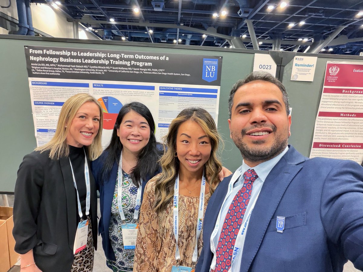 Incredible love and support for our <a href="/NBLUniv/">NBLU: Renal Leaders</a> poster at <a href="/ASNKidney/">American Society of Nephrology</a> #KidneyWk! Showcasing 10 years of NBLU’s impact - bridging key gaps in leadership training, professional preparedness &amp; the business side of medicine! 
<a href="/therealannieliu/">Annie Liu DO, MS, MPH</a> <a href="/USRenalCare/">U.S. Renal Care</a> <a href="/WashUNephrology/">WashU Nephrology</a> #Nephstrong