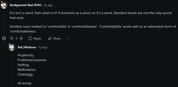 I was digging a bit into comfortability (???) since it has become a buzzword on CS broadcasts and came to the realization that what we really need is more angleocity and problemaciousness.