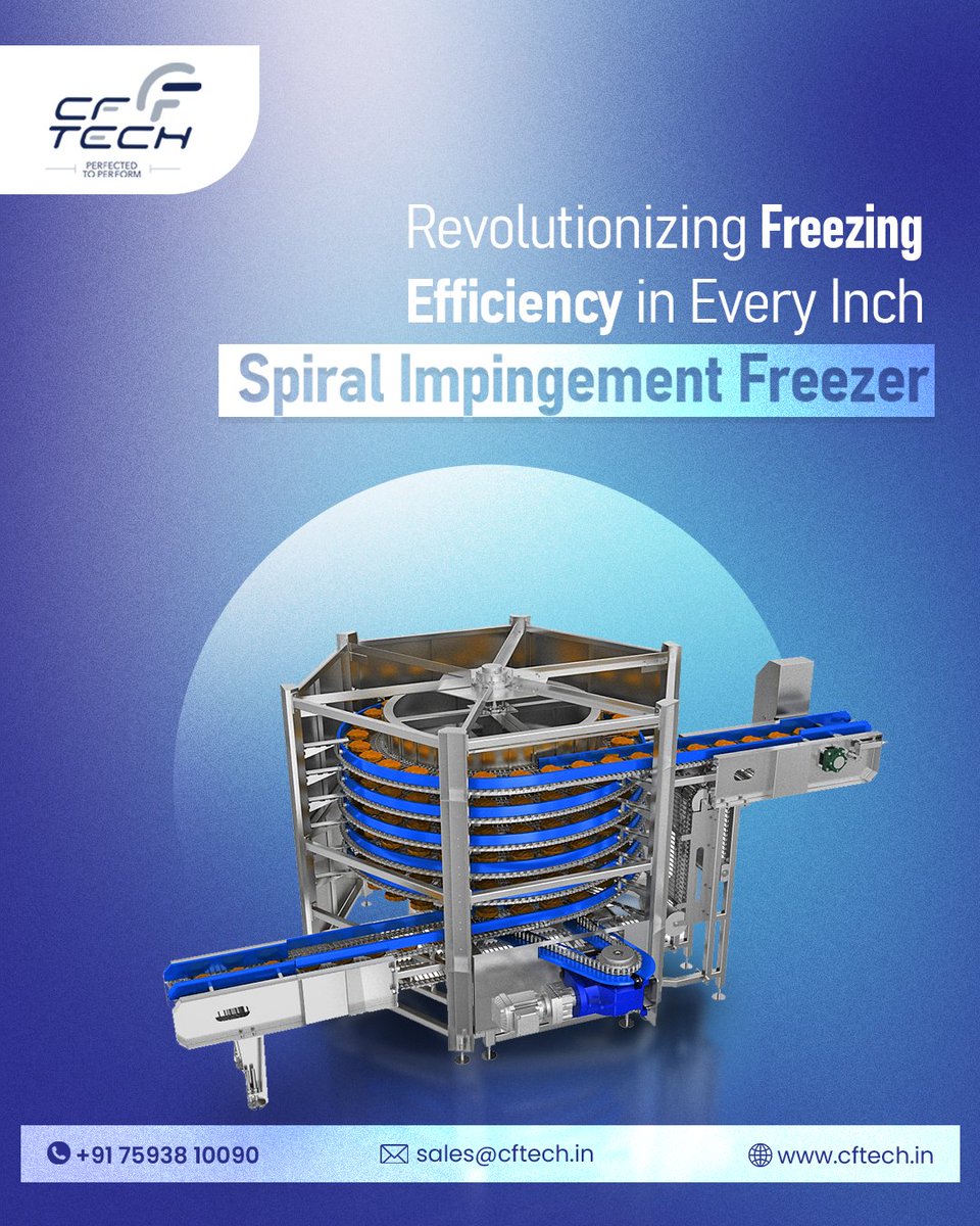 cochinfoodtech's tweet image. CF Tech Spiral Freezers are designed to deliver fast and efficient freezing while keeping products at top quality. 

For more details:
🌐 cftech.in
☎ +91 7593810090, 0484 2794140

#CFTECH #IQF #spiralimpingmentfreezer  #foodprocessingmachinery #IQFFreezer