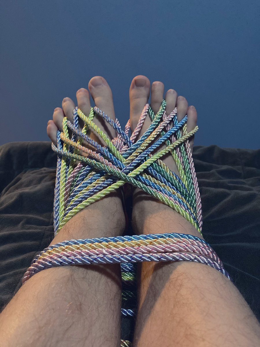 CheekyPinkTeeg's tweet photo. All tied up and ready for tickles 👀 who’s game? https://t.co/F3eiMSNtQe