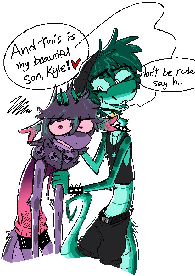 Don’t be fooled by their dynamic they love each other very much 
Kyle belongs to my partner <a href="/Mammon_owo/">🔞🌸💕hazbin S2 spoilers💕🌸🔞</a> 💕 
#snake #oc #sona #furry #anthro #scalie #art
